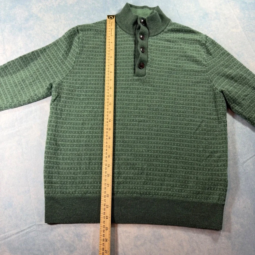 UNTUCKit Engwen Sweater Mens L Green Good Merino Wool Mock Neck 40952
